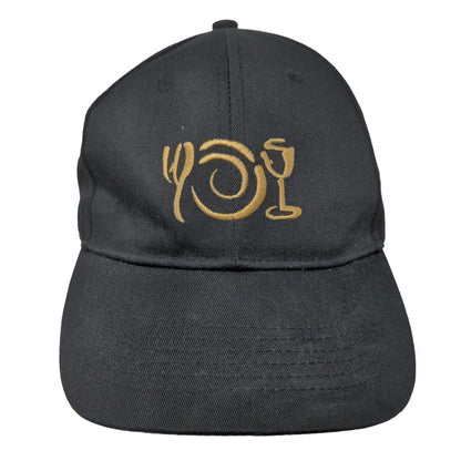 Teamworld Men's Snapback Hat Black Embroidered Dish Wineglass Logo