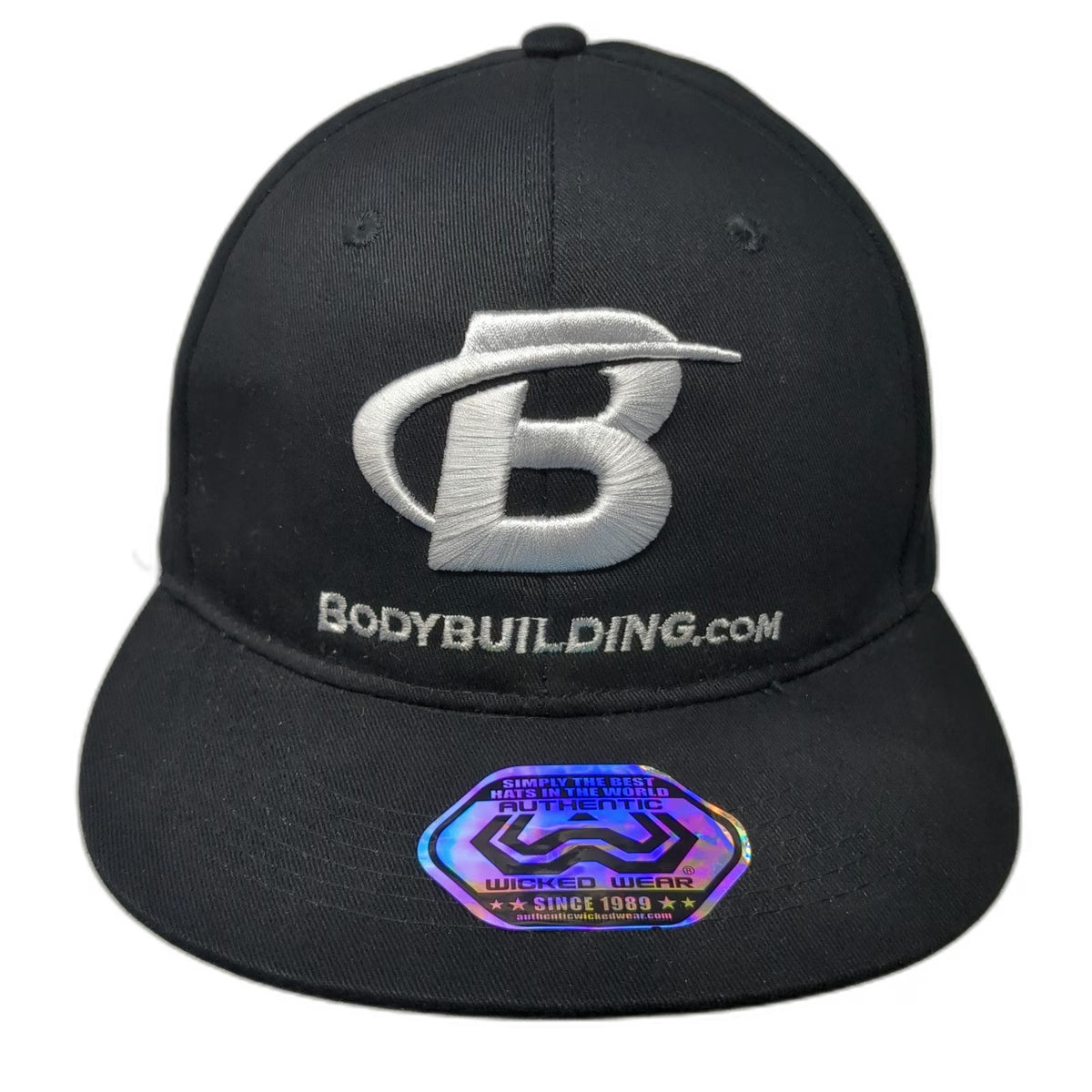 Wicked Wear Snapback Hat Black One Size Bodybuilding Logo Gym Fitness Flat Brim