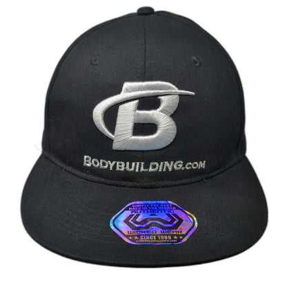 Wicked Wear Snapback Hat Black One Size Bodybuilding Logo Gym Fitness Flat Brim