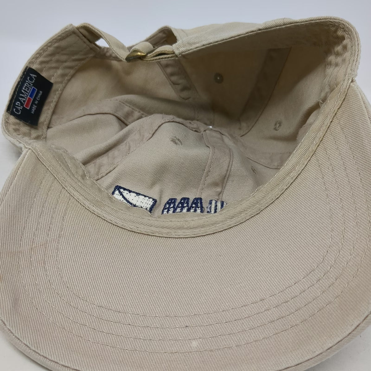 Cap America Wicks & Associates LLC Hat Beige OSFM Baseball Cap Slideback Logo