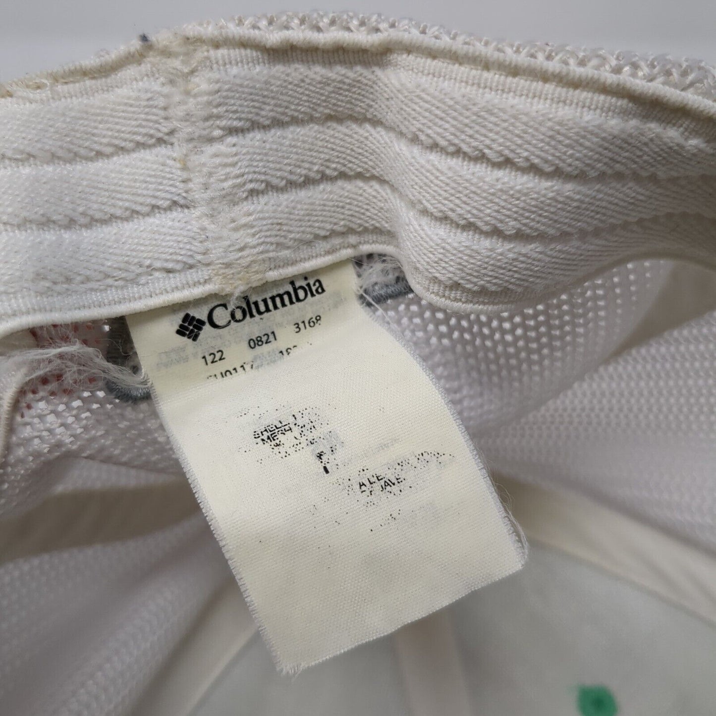 Columbia Fish Flag Fitted Trucker Hat Green S/M Lightweight Mesh Back 6 Panel