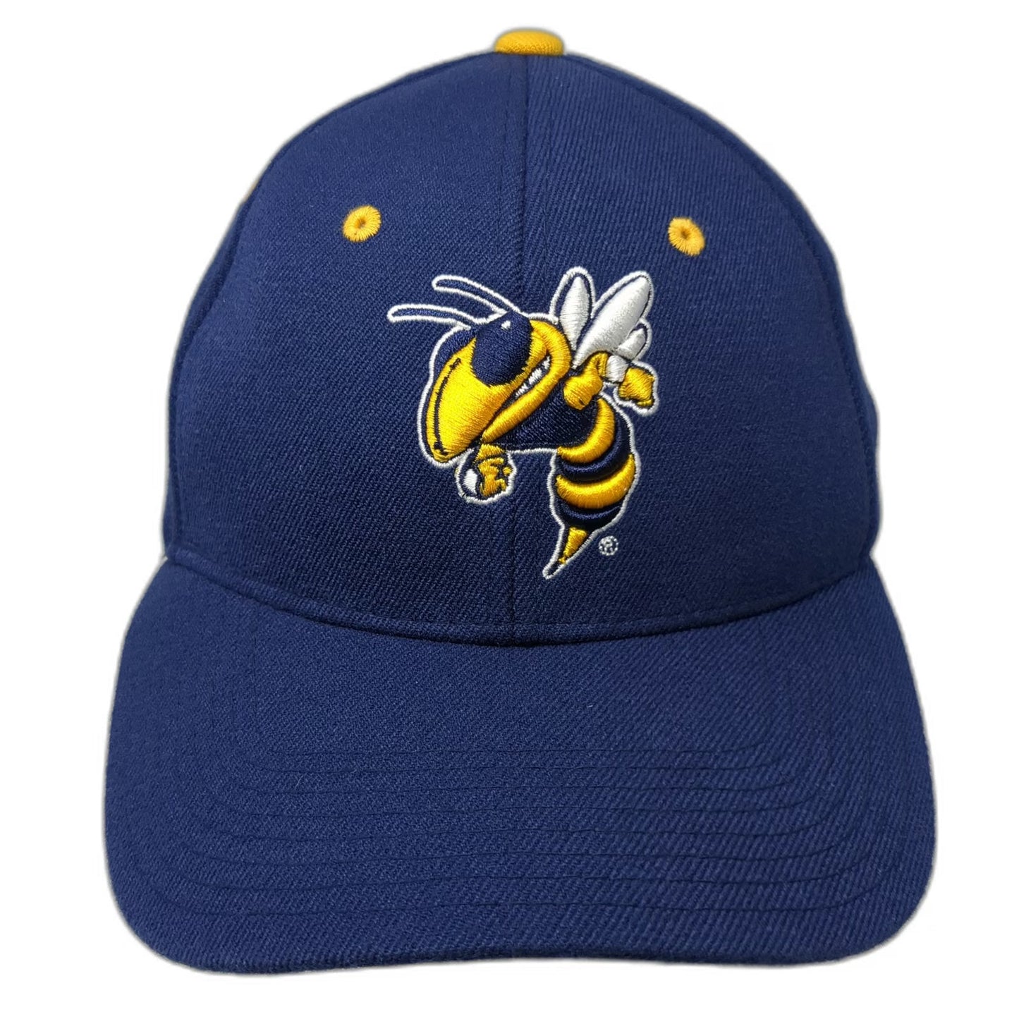 Georgia Tech Yellow Jackets NCAA Zephyr Blue White Hat Cap S Fitted Stretch