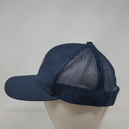 South Carolina Flag Leather Patch Snapback Trucker Hat Blue One Size Mesh Back