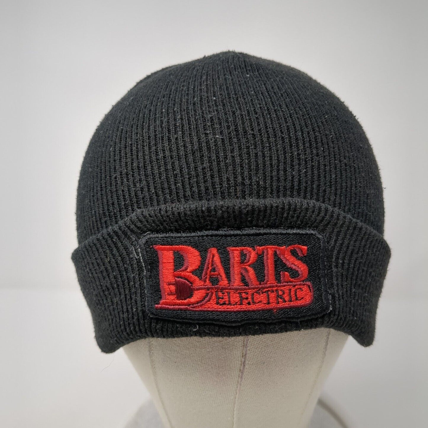 Barts Electric Knit Beanie Hat Black One Size Solid Embroidered Otto