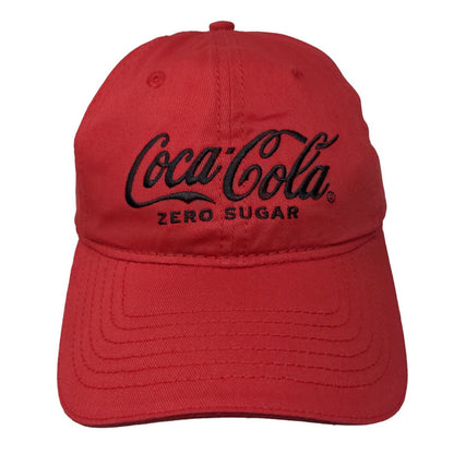 Coca-Cola Zero Sugar Strapback Hat Red One Size Adjustable Embroidered 6 Panel