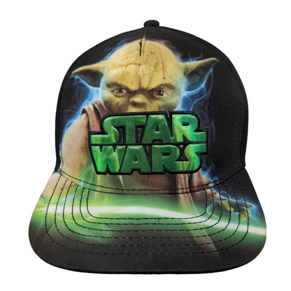 Star Wars Yoda Snapback Hat Multicolor One Size Adjustable Embroidered 5 Panel