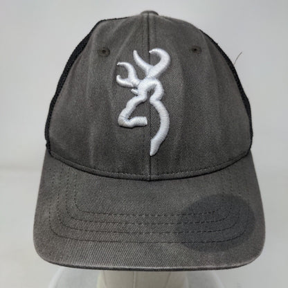 Browning Snapback Mesh Back Trucker Hat Gray One Size Embroidered Logo