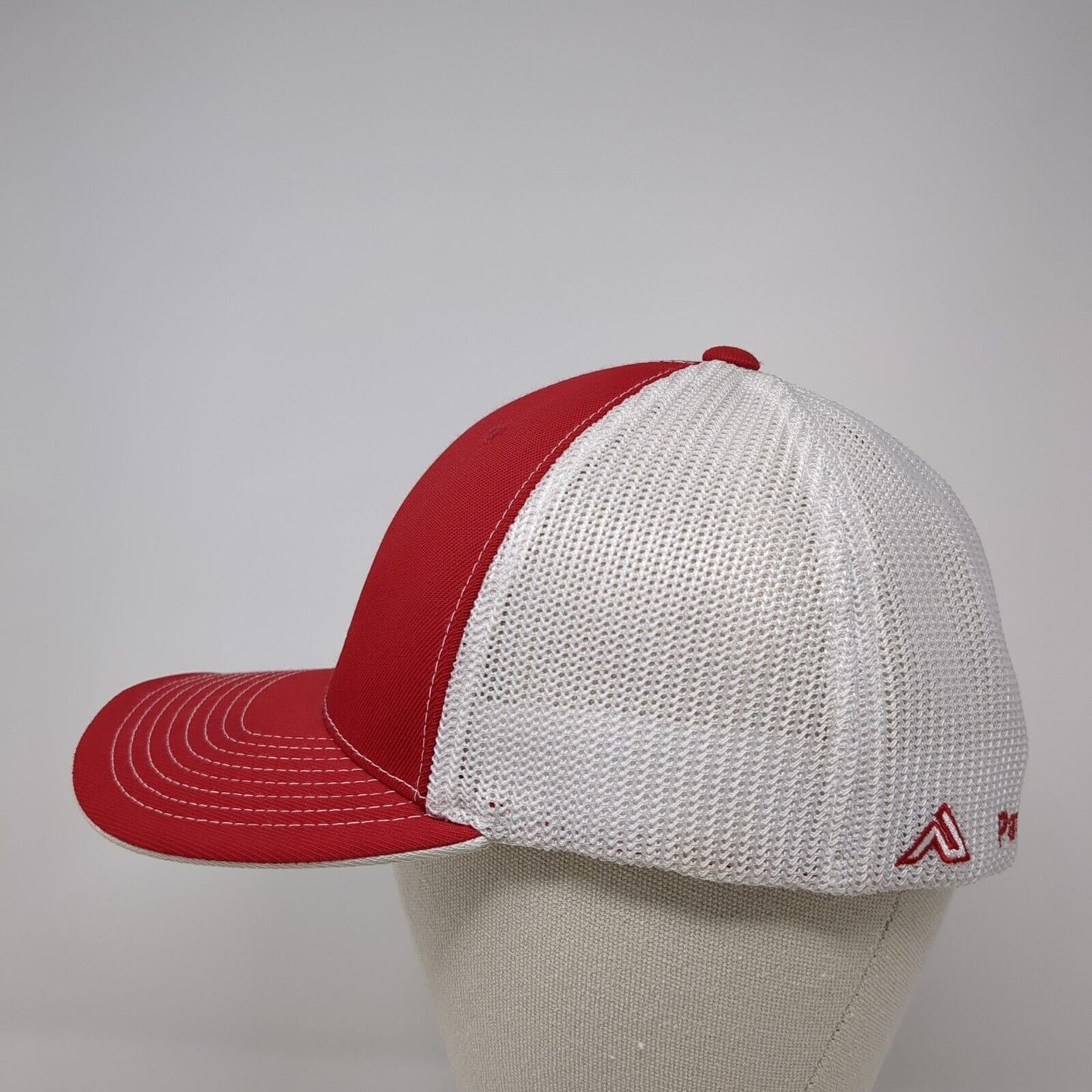 Al's Pawn & Sports Fitted Trucker Hat Red 7 3/8-8 Mesh Back Pacific Headwear