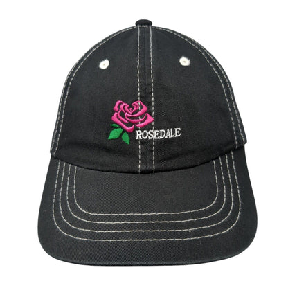 Rosedale Slideback Hat Black One Size Adjustable Embroidered Floral Town Talk