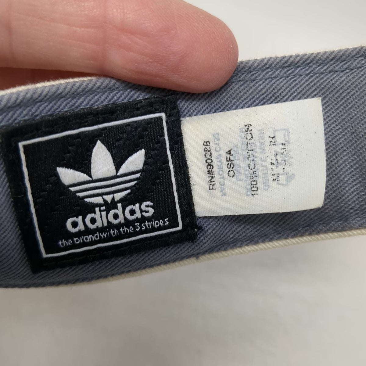 Adidas Visor White One Size Slideback Trefoil Logo Adjustable Cotton Hat