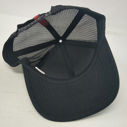 Trucker Hat Black One Size Eagle Rodeo Bucking Bronco Logo Mesh Back Snapback