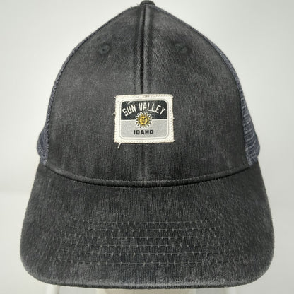 Ahead Baseball Cap Gray One Size Sun Valley Idaho Corduroy Mesh Slideback Hat