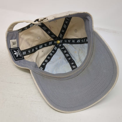 Adidas Baseball Cap Beige One Size Trefoil Embroidered Logo Slideback Hat