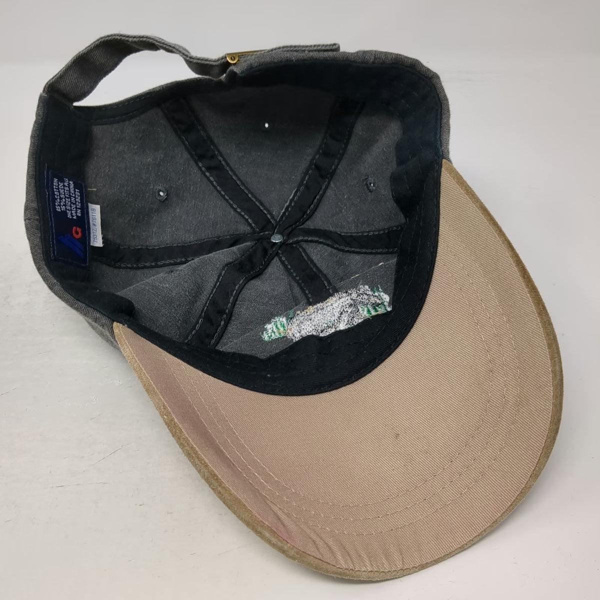 Gray Baseball Cap One Size Suede Bill Bear Tracks Pagosa Springs Colorado Hat