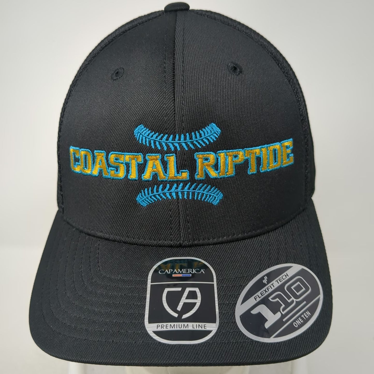 Cap America Trucker Hat Black One Size Coastal Riptide Flexfit 110 Snapback