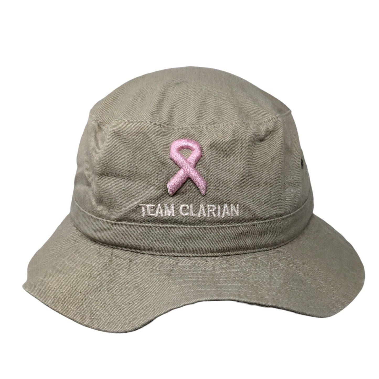 Team Clarian Race For The Cure 2001 Fisherman Bucket Hat Tan OS Embroidered