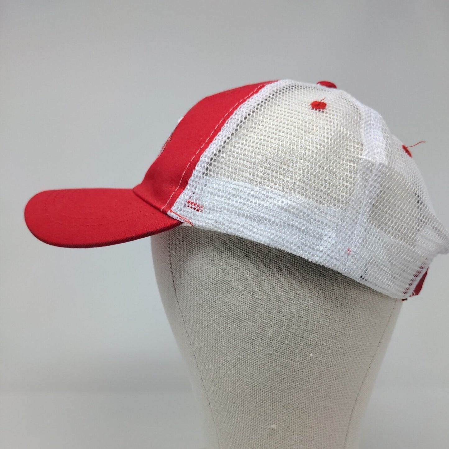 Mississippi Braves Strapback Mesh Back Hat Red White Embroidered Logo MLB