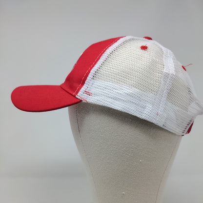 Mississippi Braves Strapback Mesh Back Hat Red White Embroidered Logo MLB