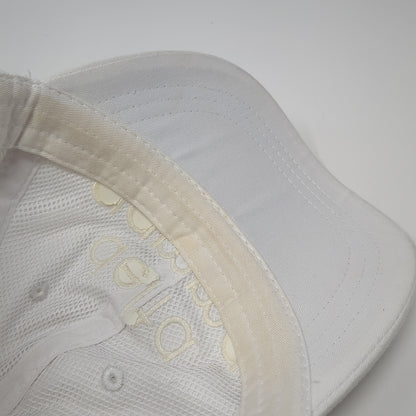 Delta Gamma Slideback Hat White One Size Adjustable Leather Strap Adams