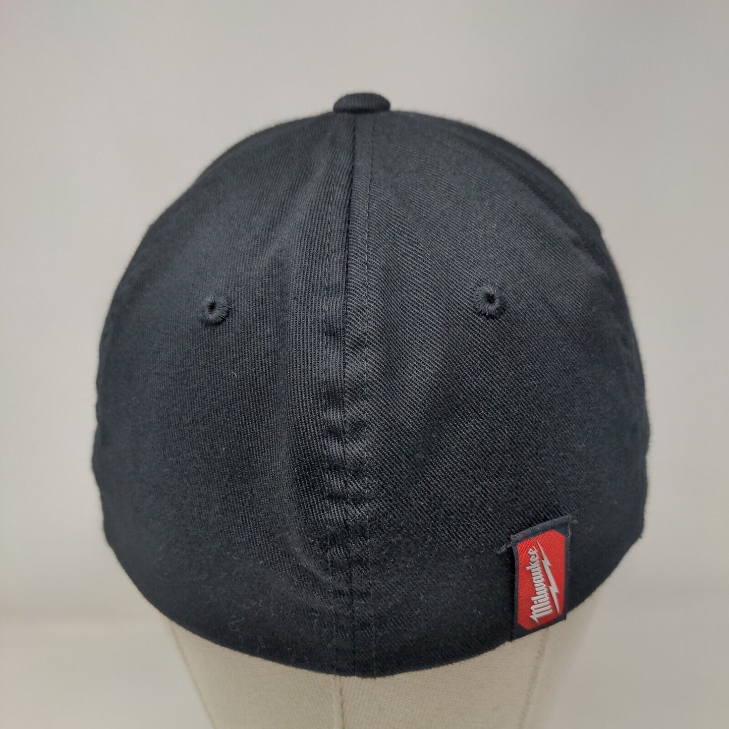 Milwaukee Fitted Hat S/M Flexfit Vented Holes 6 Panel Yupoong Polyester Blend