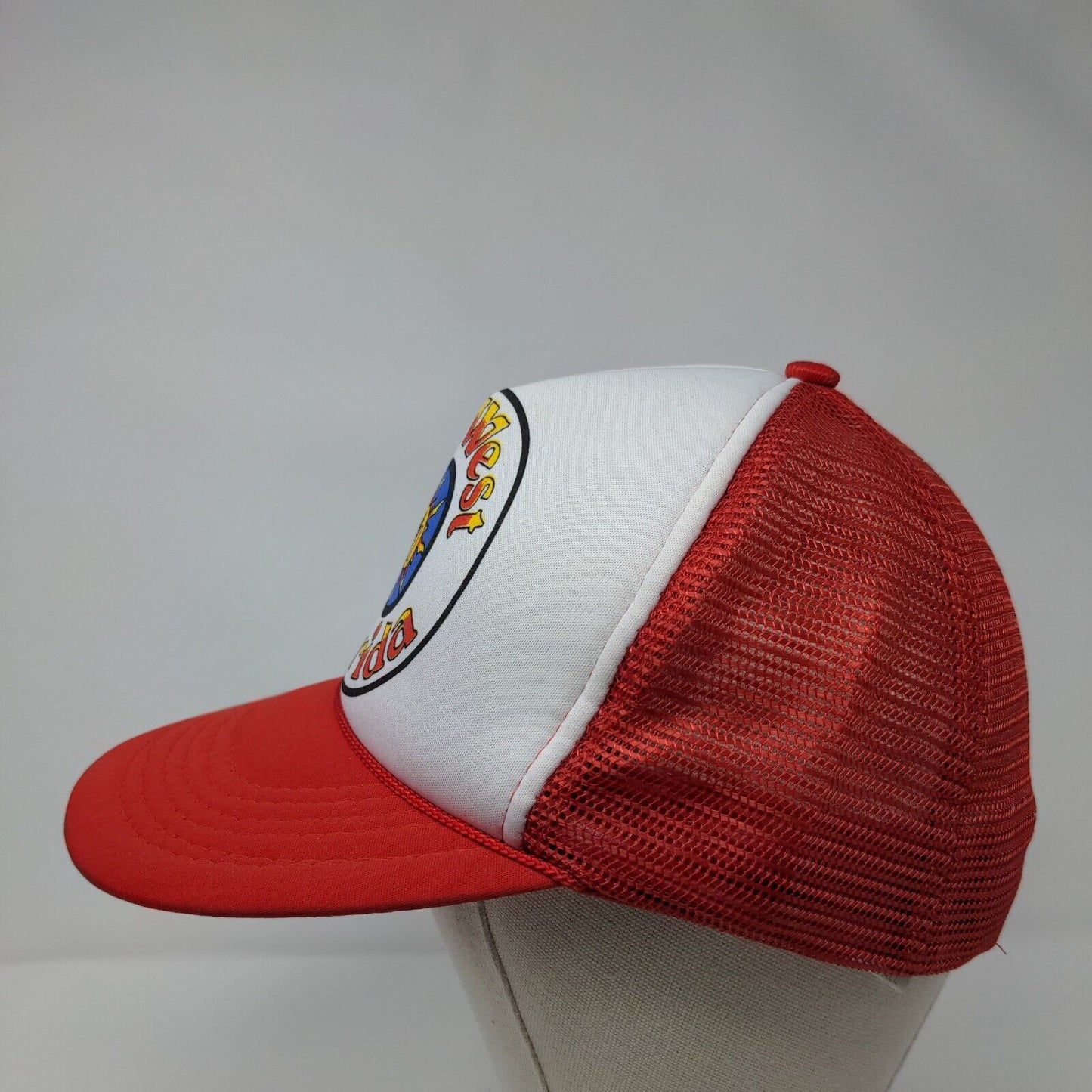 Key West Florida Snapback Trucker Hat Red OSFA Adjustable Mesh Back Rope
