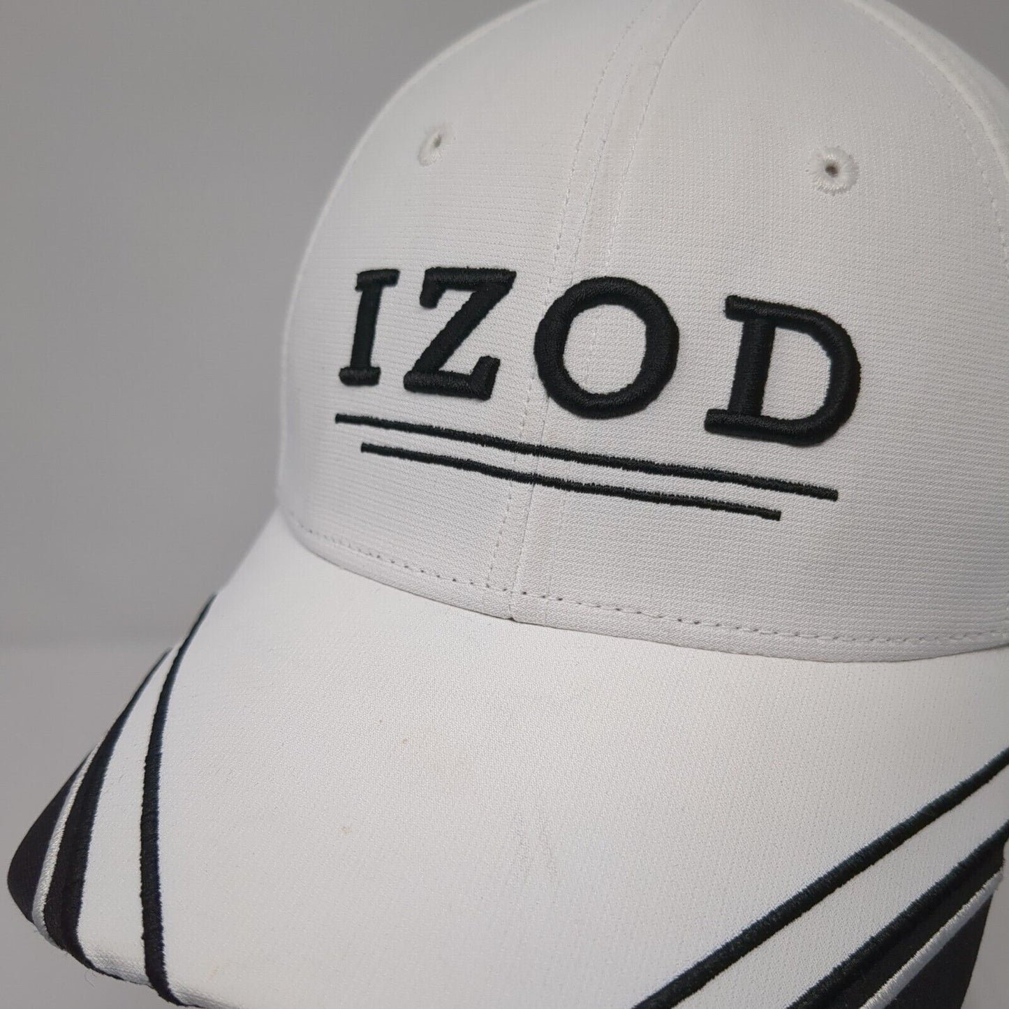 IZOD Slideback Hat White One Size Adjustable Embroidered 6 Panel