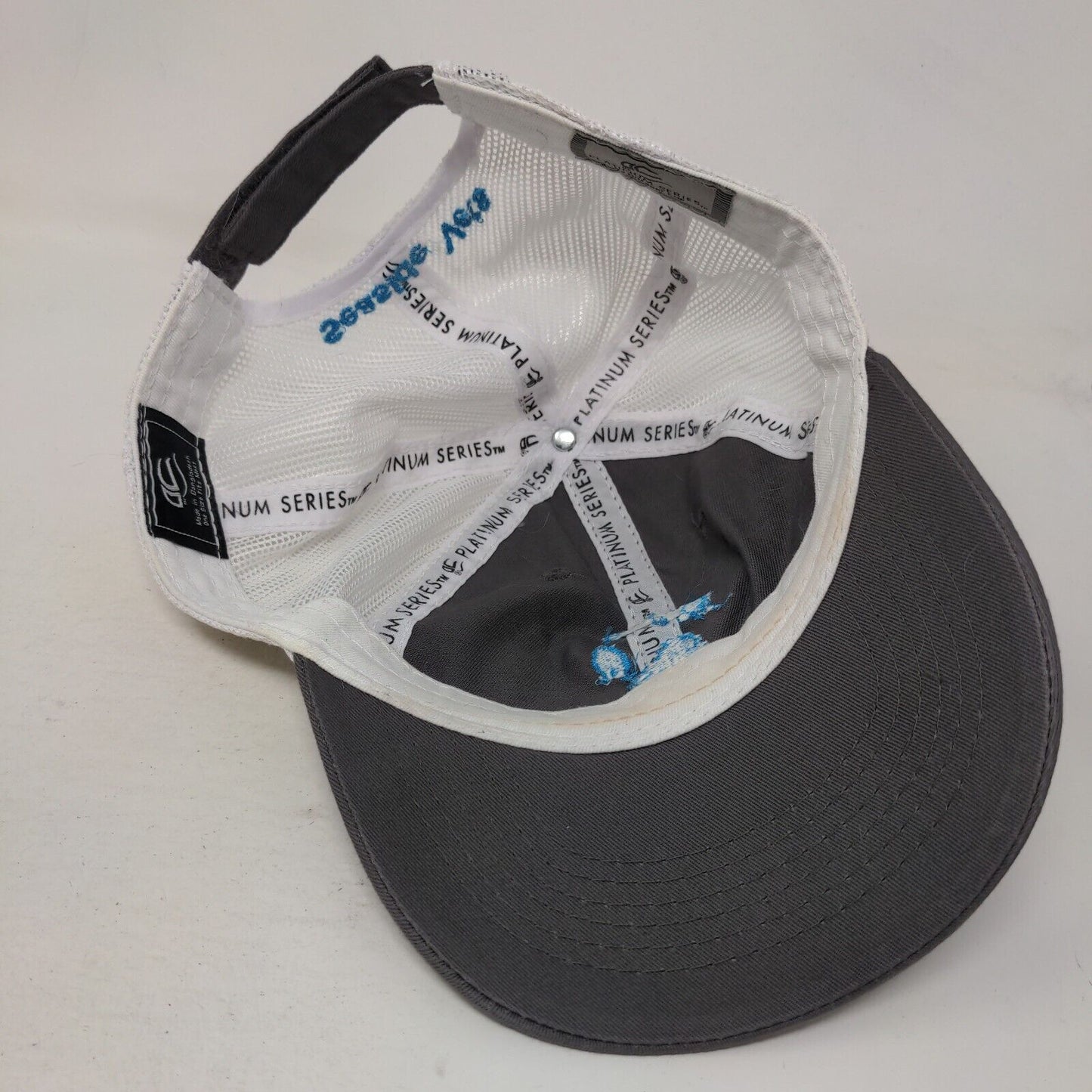 Seaside Vets Paw Strapback Mesh Back Trucker Hat Gray OSFM Embroidered