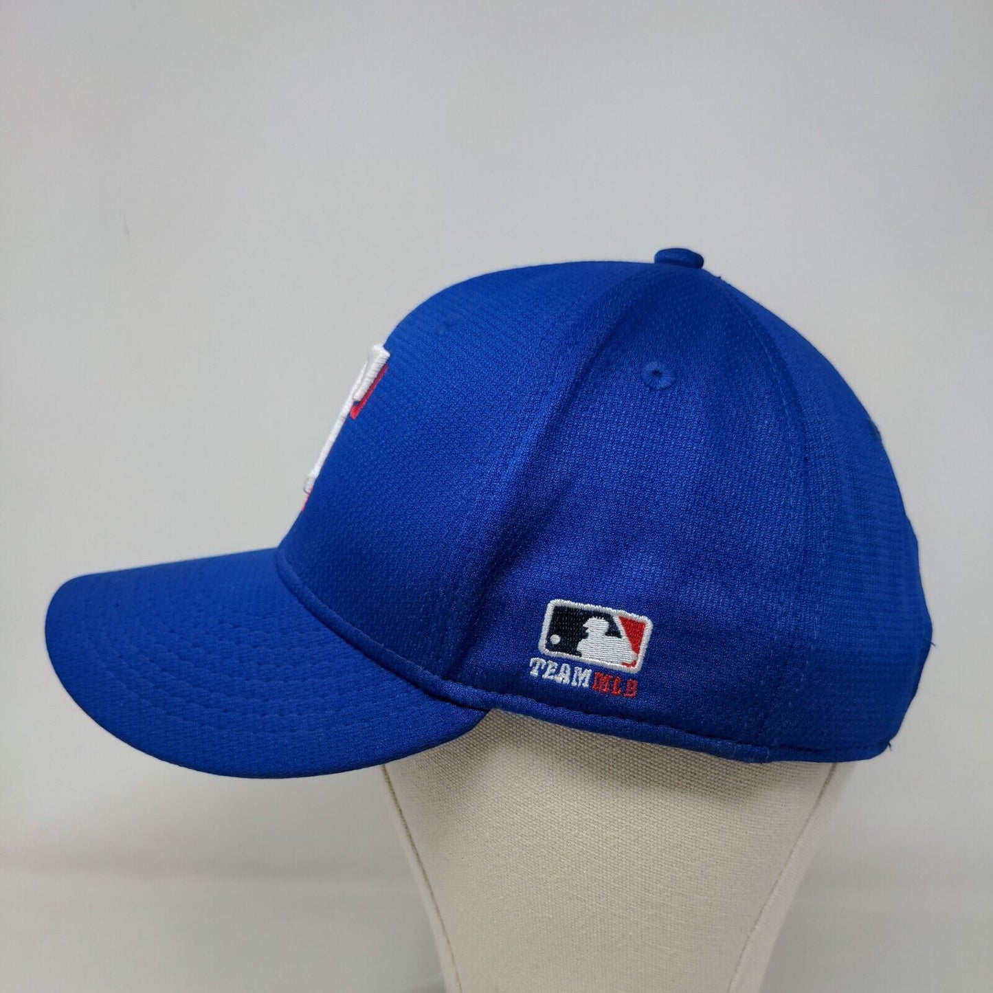 OC Sports Men's Strapback Hat Blue Size OSFM Texas Rangers Embroidered Logo