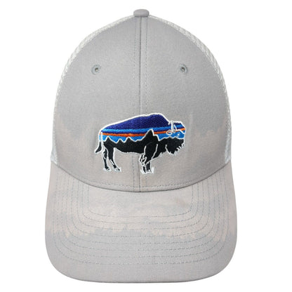 Buffalo Snapback Trucker Hat Gray One Size Adjustable Mesh Back Patagonia