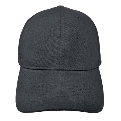 Unbranded Strapback Hat Black One Size Adjustable Vented Holes 6 Panel Blank