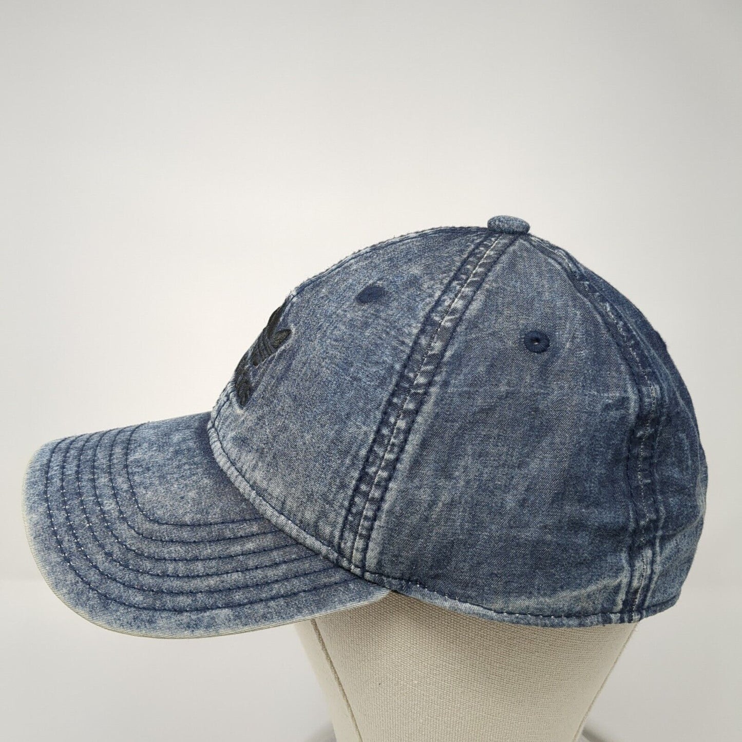 Adidas Trefoil Slideback Hat Blue One Size Adjustable Embroidered Denim