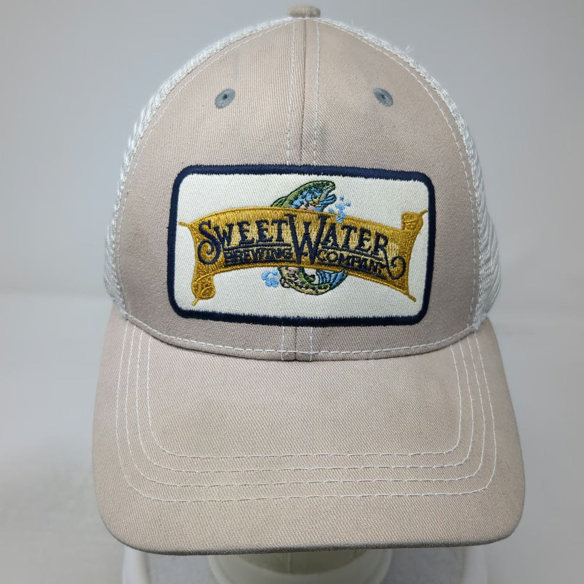 SweetWater Brewing Co Baseball Cap Beige One Size Mesh Back Strapback Craft hat
