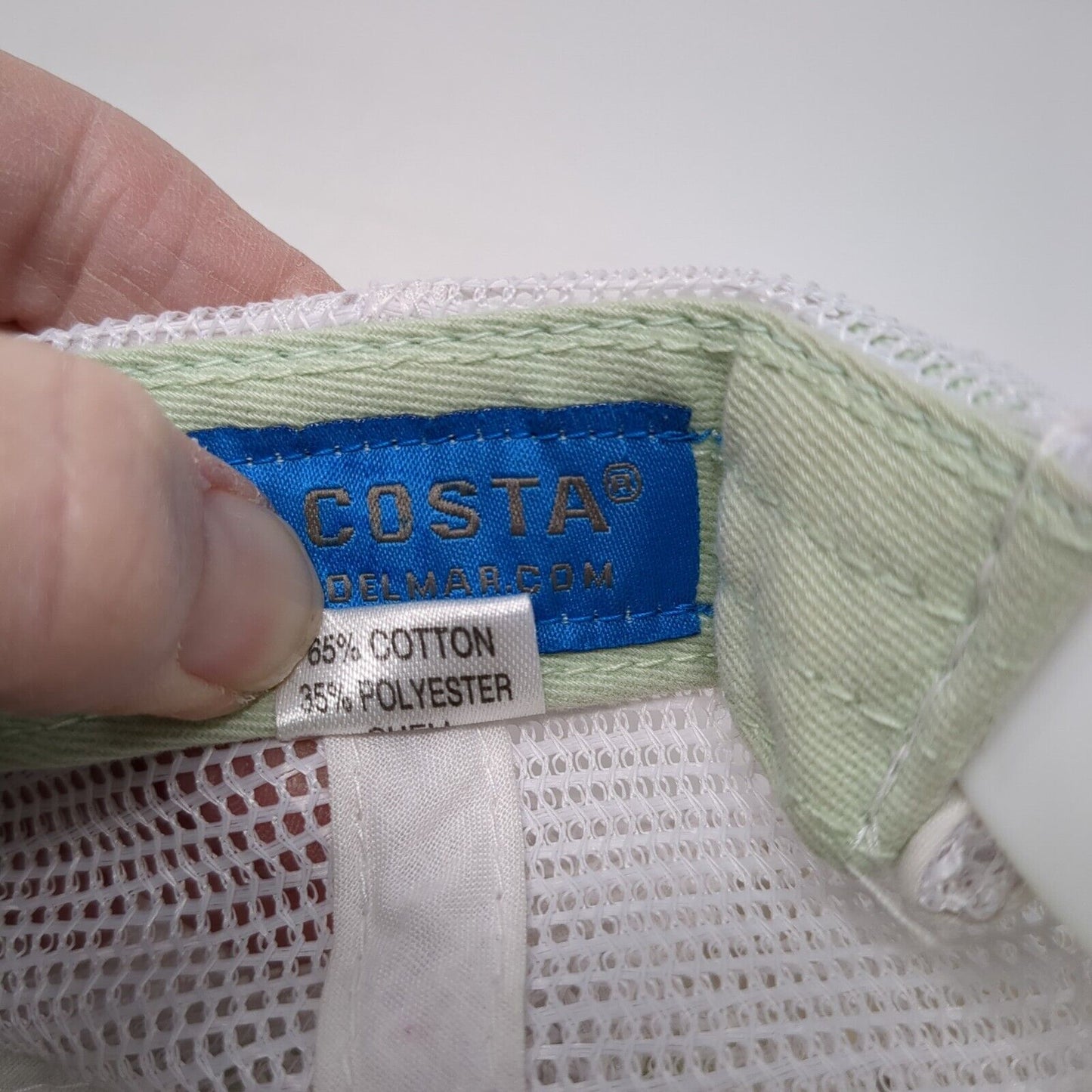 Costa Del Mar Snapback Mesh Back Trucker Hat Green One Size Embroidered