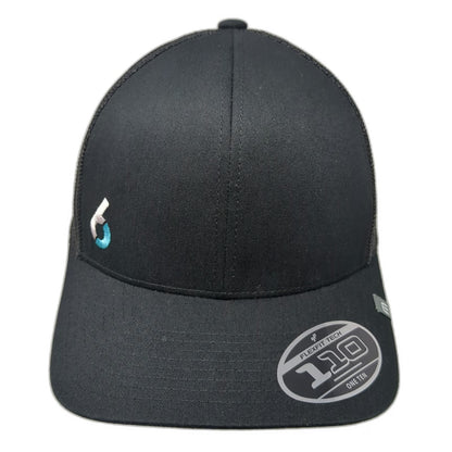 TravisMathew Trucker Hat Black One Size Mesh Snapback Flexfit 110 Curved Brim