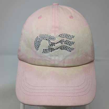 Princess Cruises Baseball Cap Pink OSFM Rhinestone Logo Tie Dye Strapback Hat