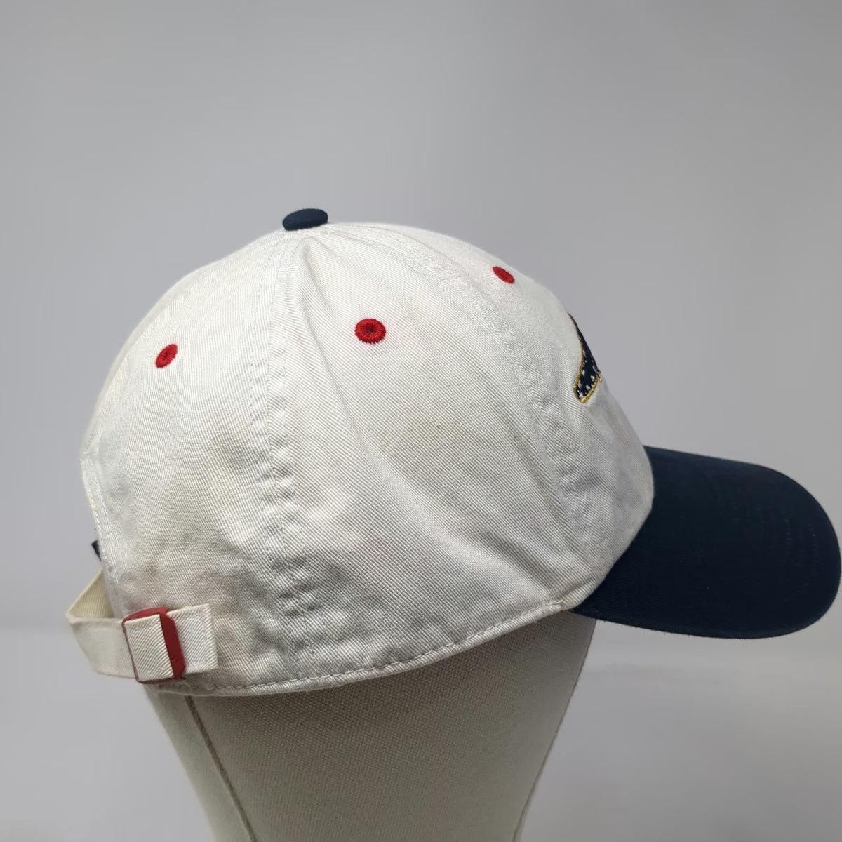 '47 New England Patriots NFL White Cap One Size Slideback Blue Cotton Logo Hat
