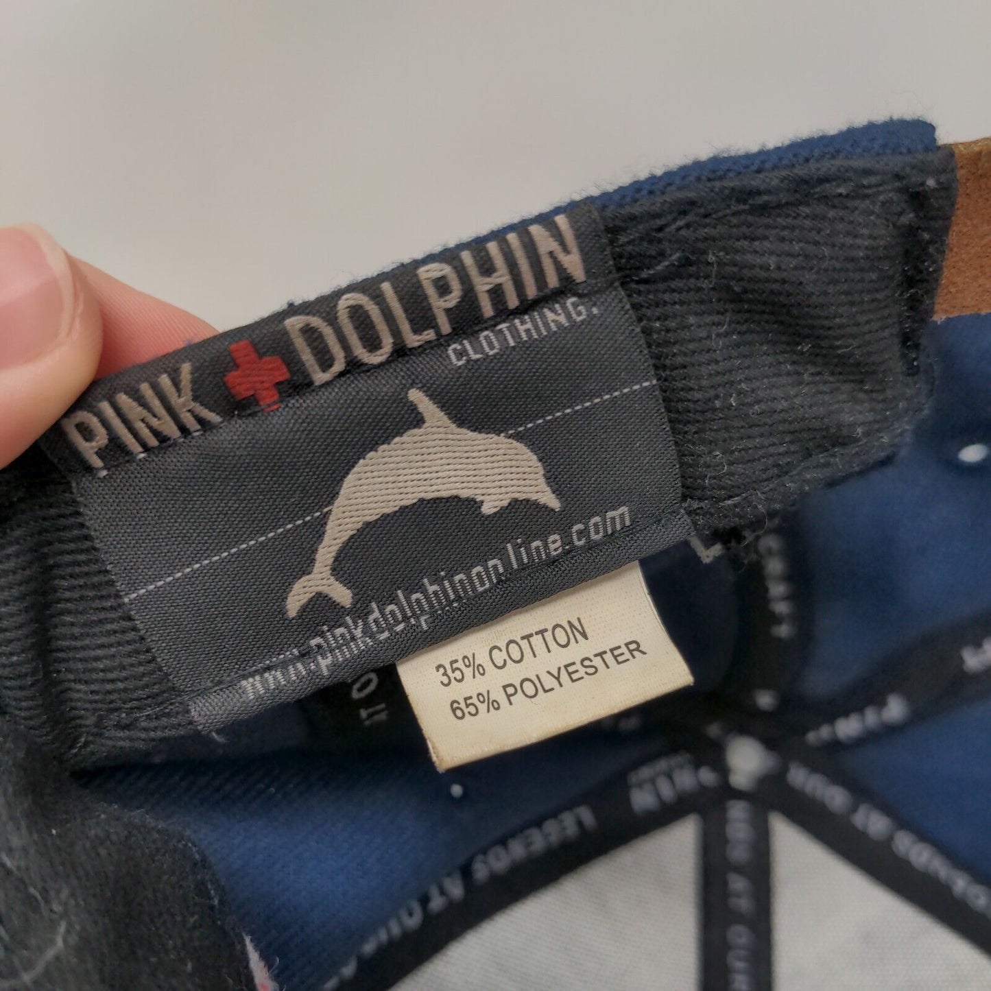 Pink + Dolphin Ocean Academy Slideback Hat Blue One Size Adjustable Embroidered