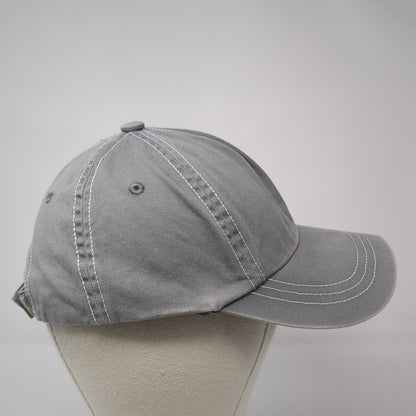 Unbranded Strapback Hat Gray Zinc One Size Adjustable Vent Holes Blank