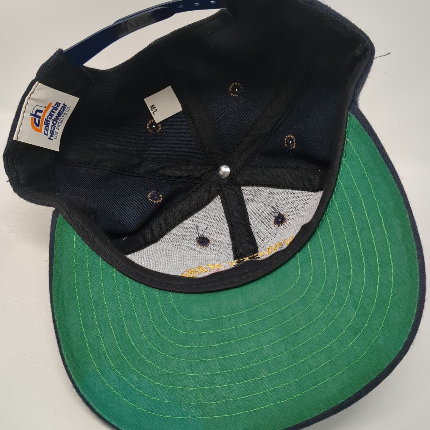 California Headwear Baseball Cap Blue L USS Kitty Hawk CV-63 Eagle Vintage USA