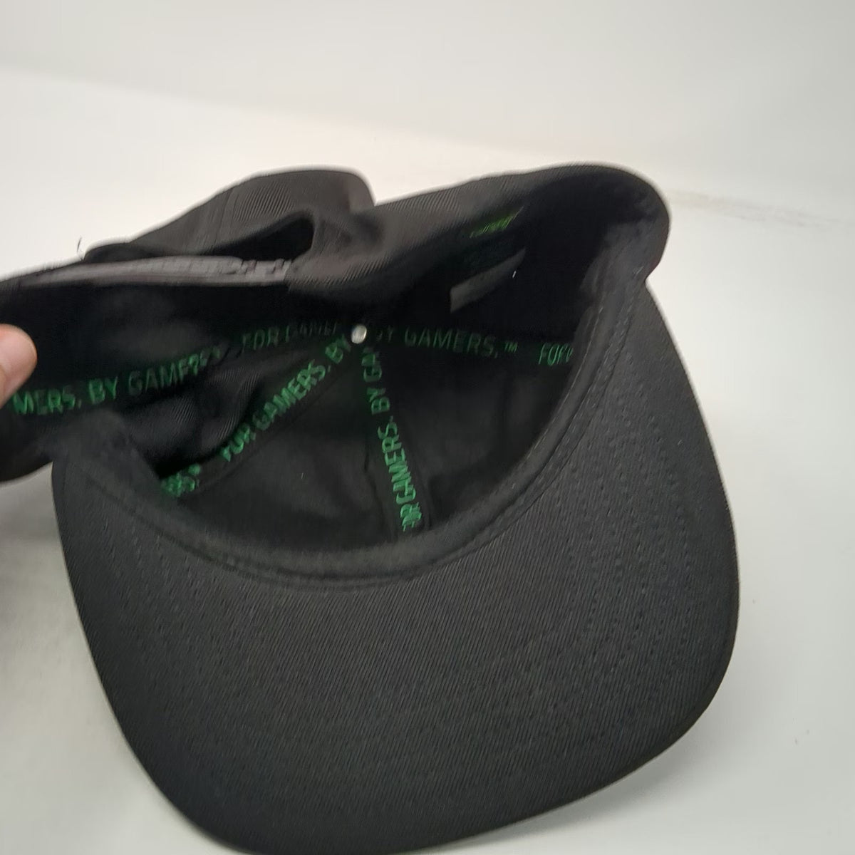 Razer Snapback Black One Size Hat Tonal Logo Gaming Flat Brim For Gamers Snake