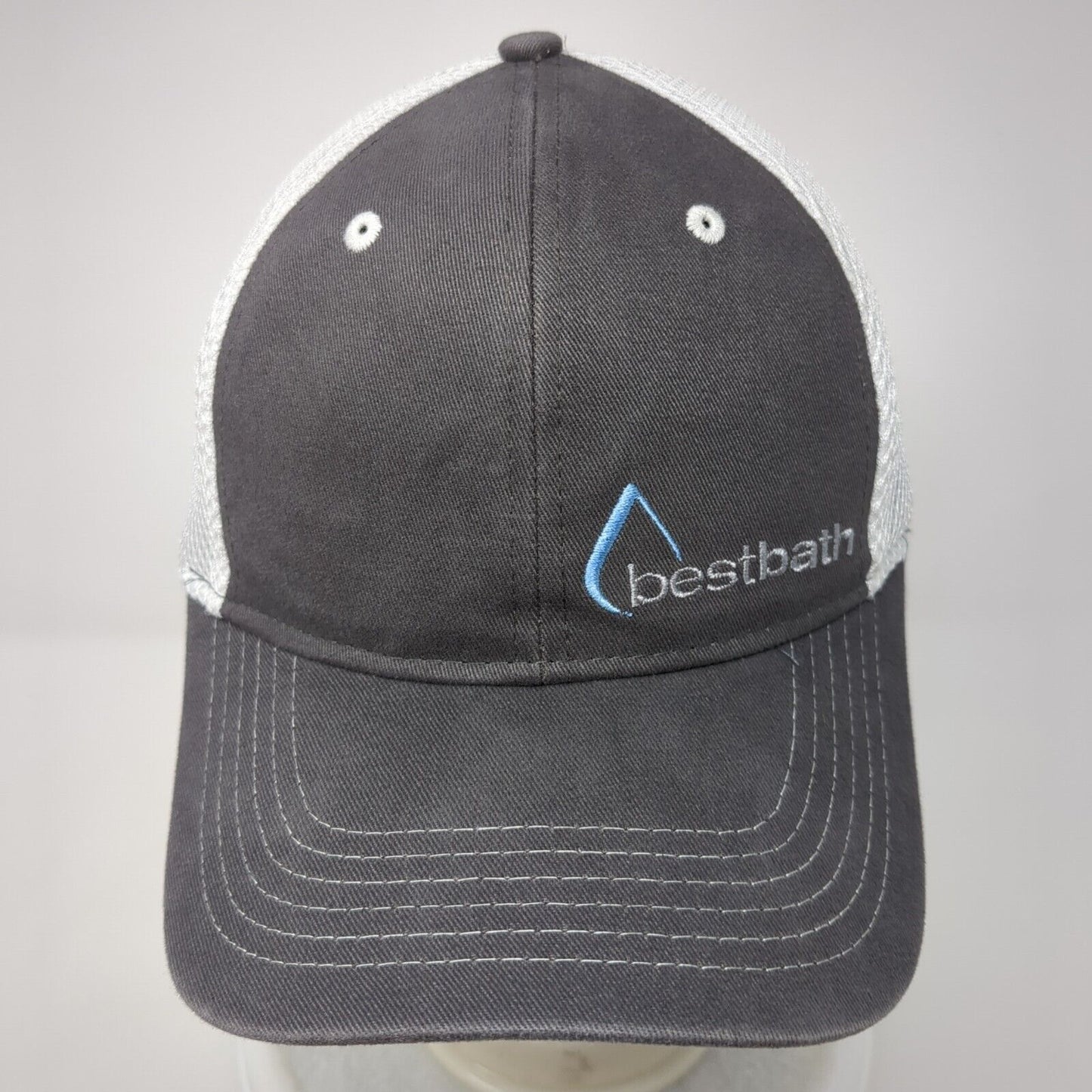 Bestbath Strapback Trucker Hat Gray One Size Adjustable Embroidered Mesh Back