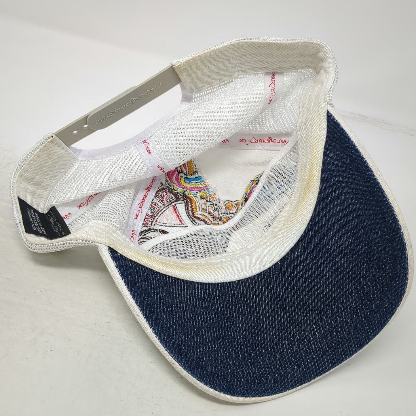 Ed Hardy Trucker Hat White One Size Christian Audigier Skull Eagle Mesh Back