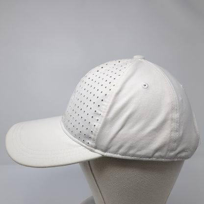 Unbranded Strapback Hat White OSFA Solid Adjustable Perforated