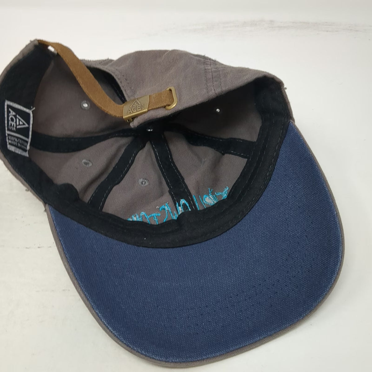 Ace USA Baseball Cap Gray One Size Yellowstone National Park Moose Blue Logo Hat