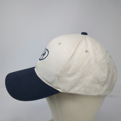 Play Big Golf Logo Beige Blue One Size Baseball Cap Hat Slideback Embroidered