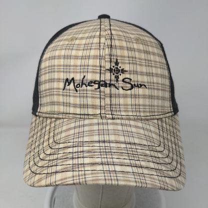 Mohegan Sun Strapback Hat Multicolor OSFA Adjustable Embroidered Plaid Cotton