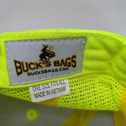 Buck's Bags D&B Supply Trucker Hat Gray Yellow One Size Western Horse Graphic