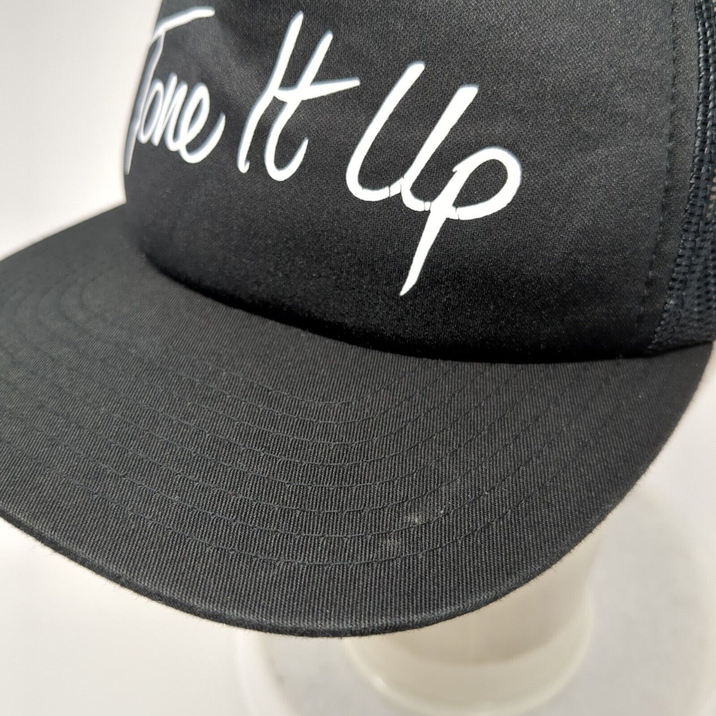 Tone It Up Snapback Mesh Back Trucker Hat Black One Size Yupoong