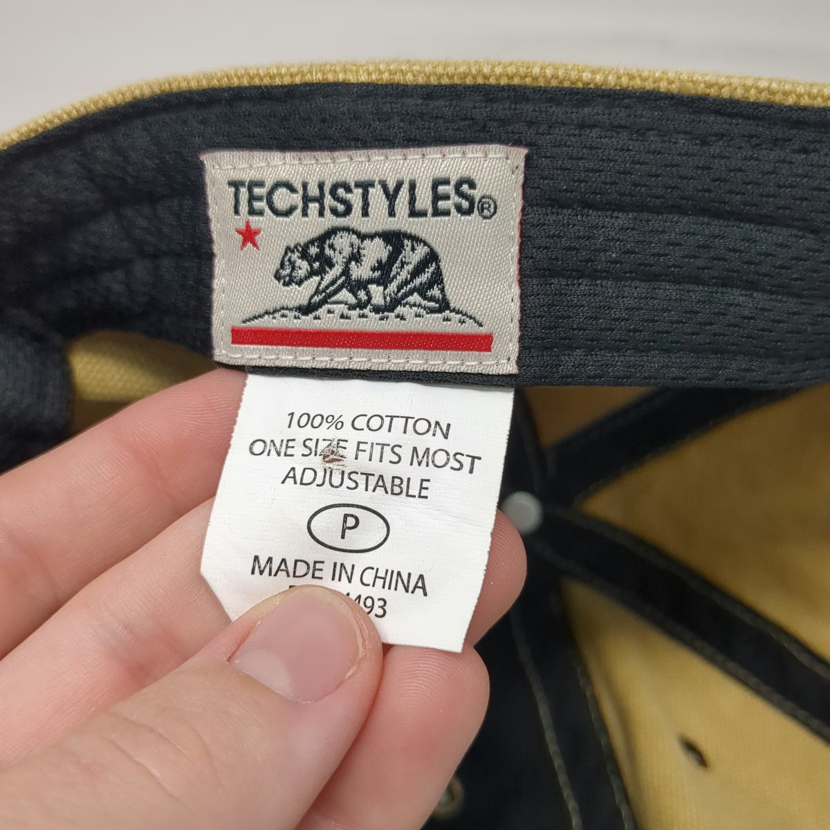 TechStyles Baseball Cap Beige One Size Mount Vernon Virginia Hat Slideback