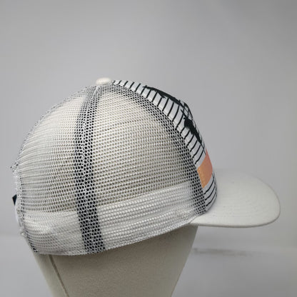 Hurley Trucker Hat White One Size Palm Tree Sunset Graphic Mesh Snapback Beach